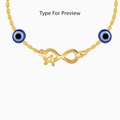 Golden Personalised Initial Nazar Bracelet