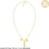 Golden Personalised Initial Charm Pendant With Link Chain