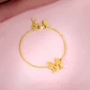 Golden Personalised Initial Kids Bracelet (0 - 2 Years)