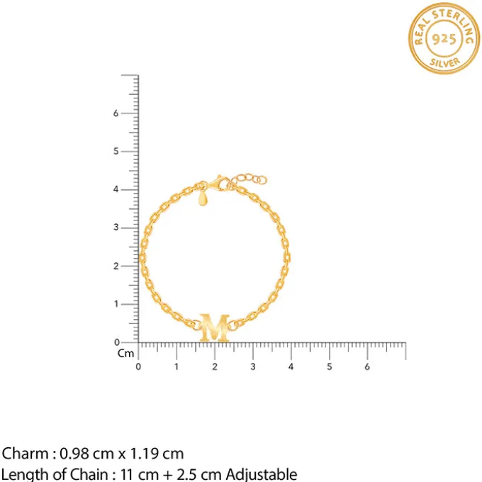 Golden Personalised Initial Kids Bracelet (0 - 2 Years)