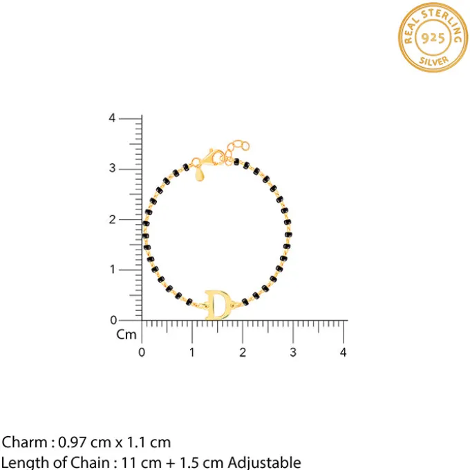 Golden Personalised Initial Nazariya Kids Bracelet (0 - 2 Years)
