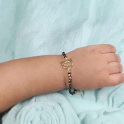 Golden Personalised Initial Nazariya Kids Bracelet (0 - 2 Years)