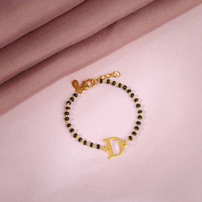 Golden Personalised Initial Nazariya Kids Bracelet (0 - 2 Years)