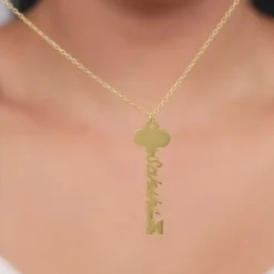 Golden Personalised Key Pendant