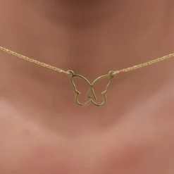 Golden Personalised Like a Butterfly Necklace