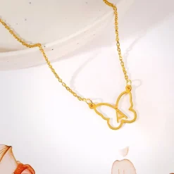 Golden Personalised Like a Butterfly Necklace