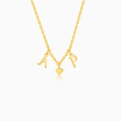 Golden Personalised Love Initials Necklace