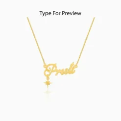Golden Personalised Name Star Charm Necklace