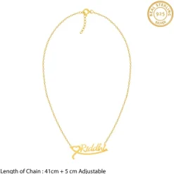 Golden Personalised Name Heart Necklace