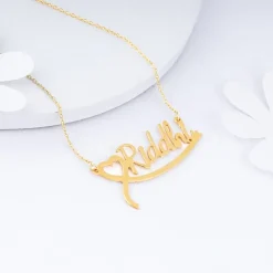 Golden Personalised Name Heart Necklace
