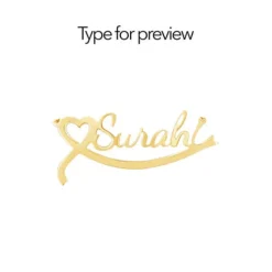 Golden Personalised Name Heart Necklace