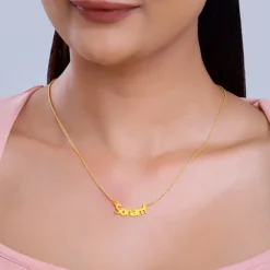 Golden Personalised Name in Bold Necklace