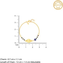 Golden Personalised Nazariya Kids Bracelet (0 - 2 Years)