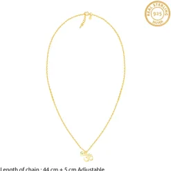 Golden Personalised Om Pendant With Link Chain