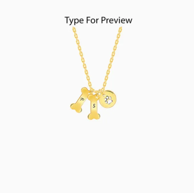 Golden Personalised Pet Lover Necklace