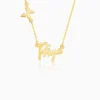 Golden Personalised Pretty Butterfly Necklace