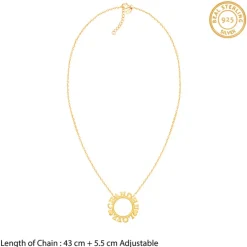 Golden Personalised Round Name Necklace