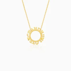 Golden Personalised Round Name Necklace