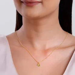 Golden Personalised Shy Heart Pendant
