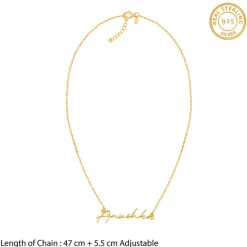 Golden Personalised Signature Name Necklace
