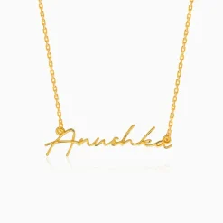 Golden Personalised Signature Name Necklace