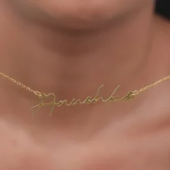 Golden Personalised Signature Name Necklace
