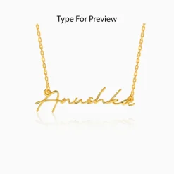 Golden Personalised Signature Name Necklace