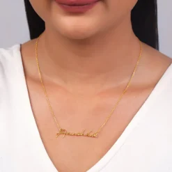 Golden Personalised Signature Name Necklace