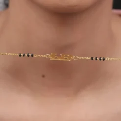 Golden Personalised Signature Initial Mangalsutra Bracelet