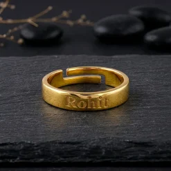 Golden Personalised Signature Ring For Him