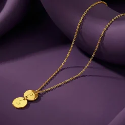 Golden Personalised The Pair Initial Necklace