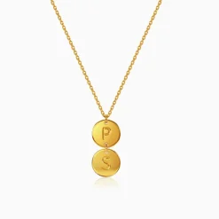 Golden Personalised The Pair Initial Necklace