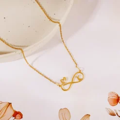 Golden Personalised To Infinity Necklace