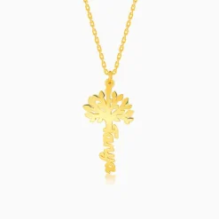 Golden Personalised Tree of Names Pendant with Link Chain