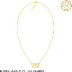 Golden Personalised Triple Numeric Necklace