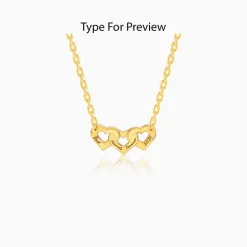 Golden Personalised Triple Heart BFF Necklace
