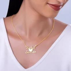 Golden Personalised We Two Pendant