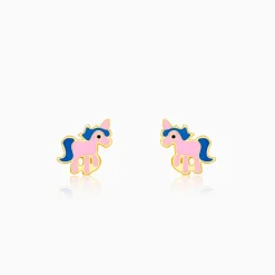 Golden Pie Unicorn Kids Earrings (4-12 yrs)