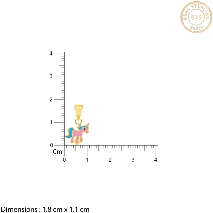 Golden Pie Unicorn Kids Pendant with Link Chain (7-10 yrs)