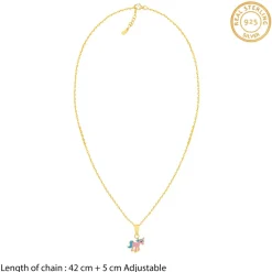 Golden Pie Unicorn Kids Pendant with Link Chain (7-10 yrs)