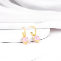 Golden Pink Blush Earrings
