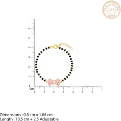 Golden Pink Bow Infant Bracelet (0-18 months)