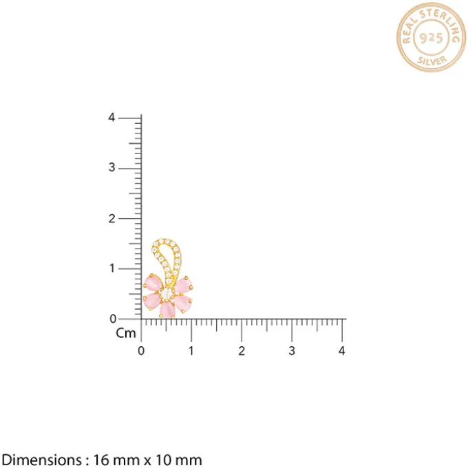 Golden Pink Floral Damsel Earrings