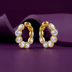 Golden Play Loop Hoop Earrings