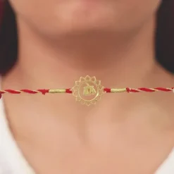Golden Pure Lotus Rakhi