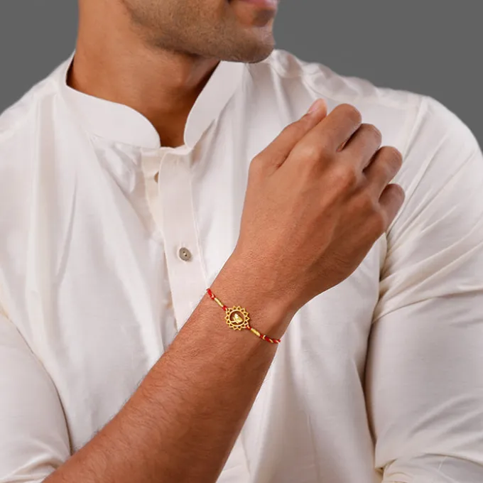 Golden Pure Lotus Rakhi