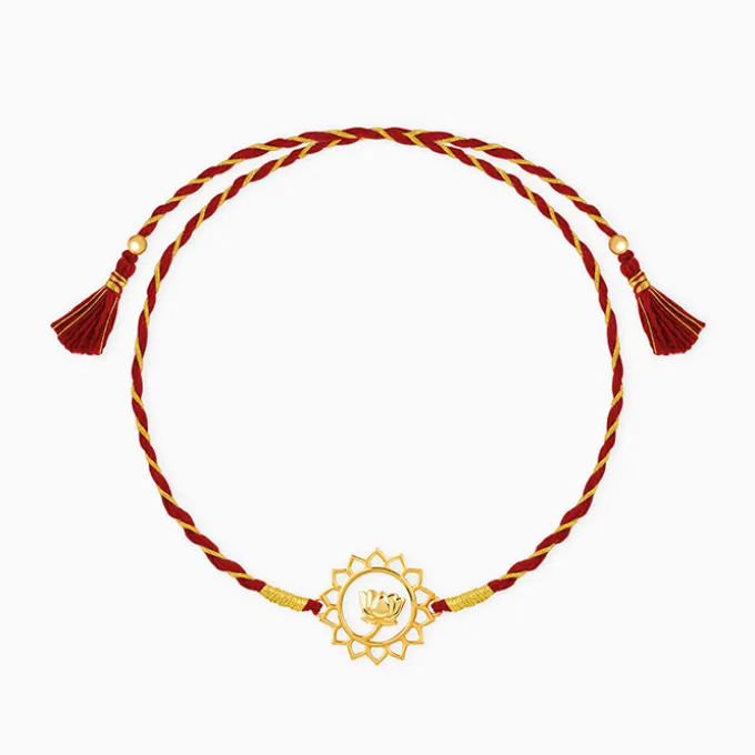 Golden Pure Lotus Rakhi