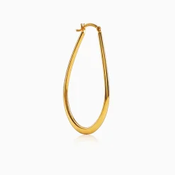 Golden Quiet Curve Hoop Earrings