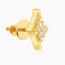 Golden Rhombus Glint Studs