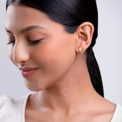 Golden Rhombus Glint Studs